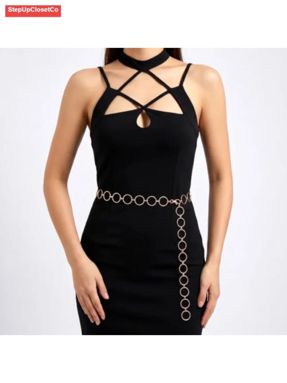 Adjustable Chunky Gold Chain Waist Belt for Women, Boho Western Link Belt for